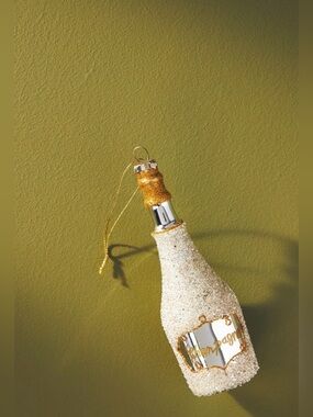 Anthropologie Champagne Bottle Ornament